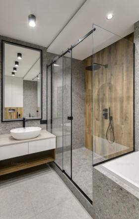 Gray and White Modern Bathroom