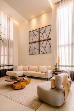 High ceiling ultra modern living room design