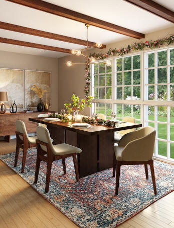 Neutral color dining room decor